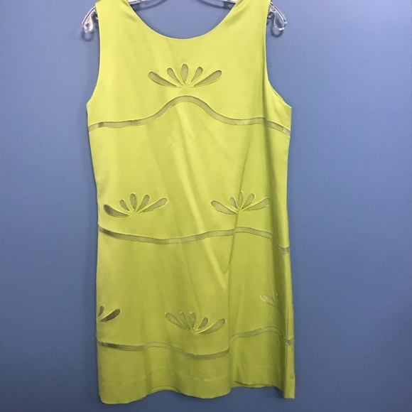 Etcetera Lime Green Shift Dress - Picture 2 of 6